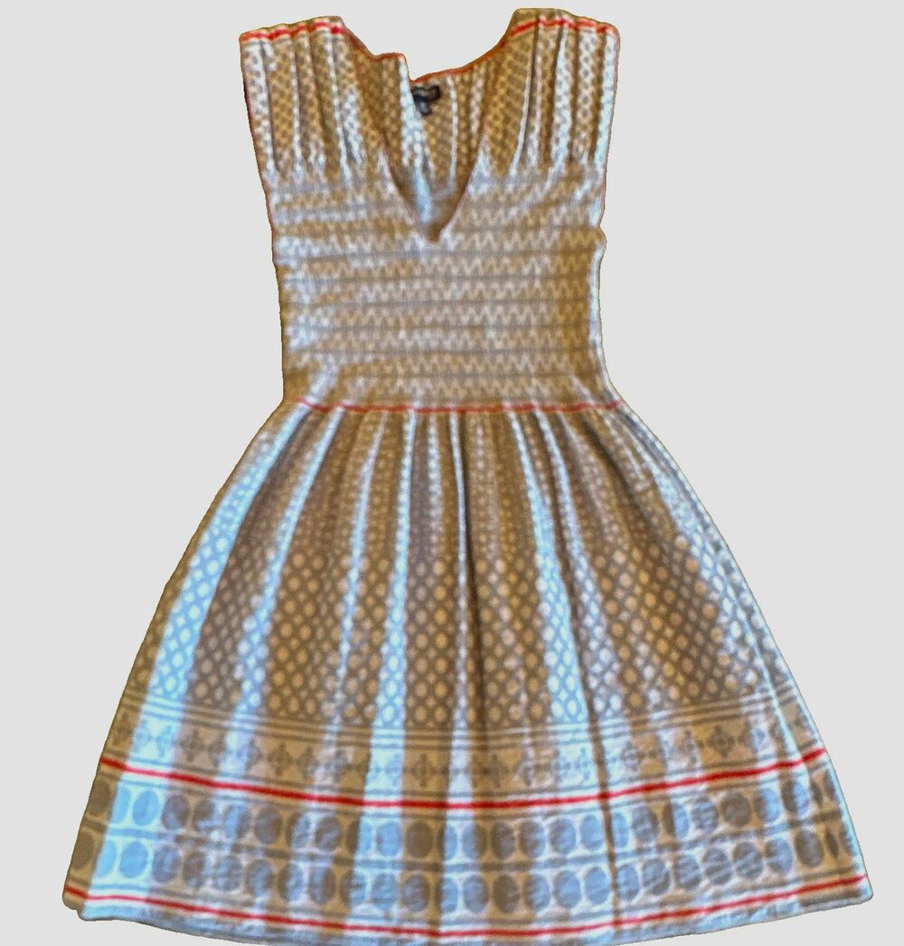 Max Edition Petites PS Fit & Flare V-Neck Sleeveless Geometric Dress